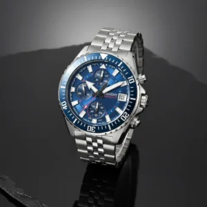 RelĂłgio Orient Solartech Elite Air CronĂłgrafo Azul Safira