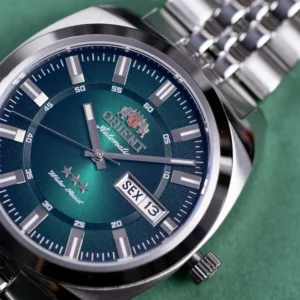 Relógio Orient 3 Estrelas Heritage Automático Verde Safira